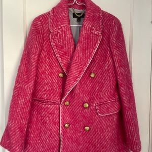 J.Crew Pink Coco Size 4 wool tweed boucle coat jacket RARE